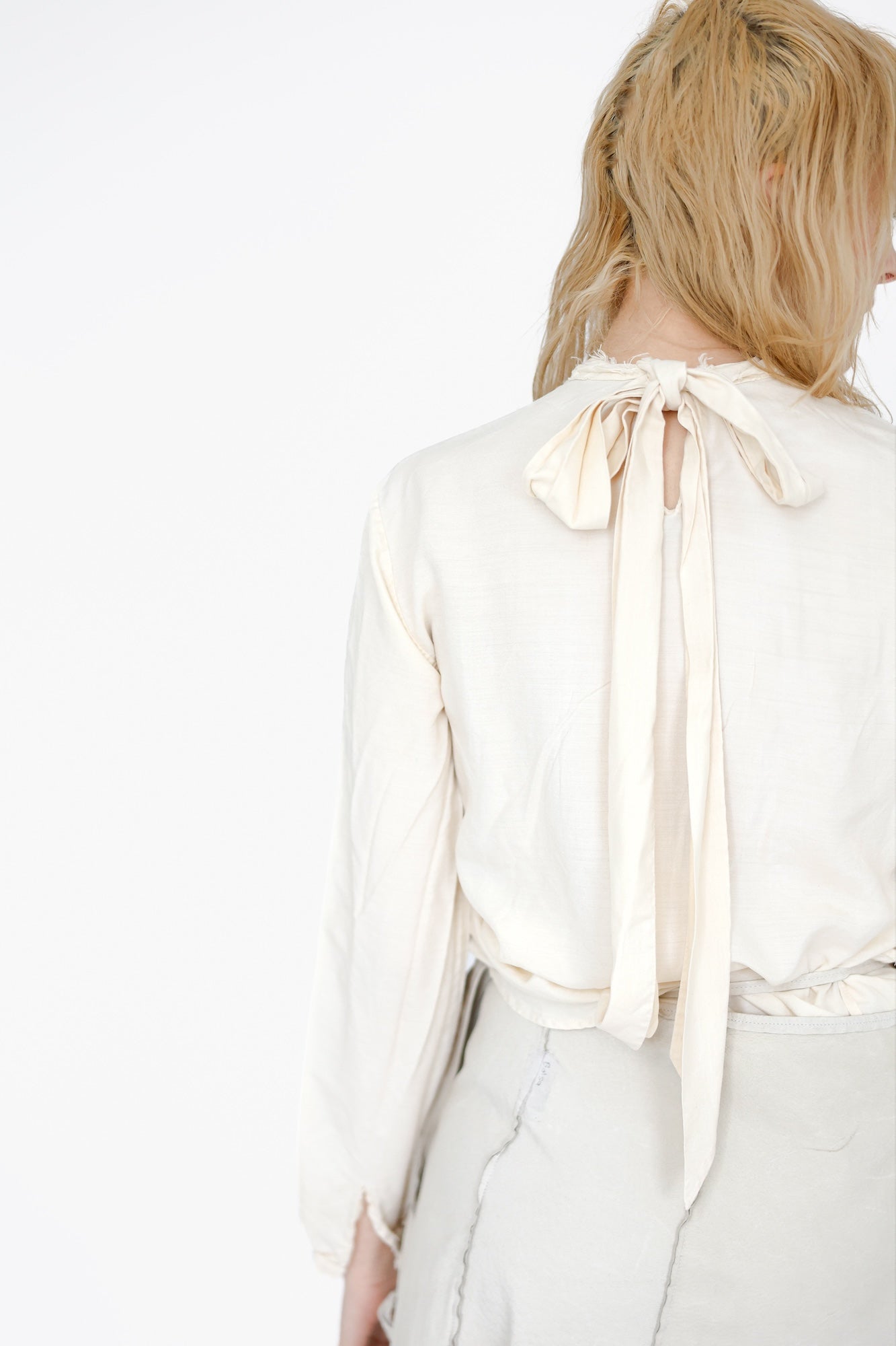 Tattered Yolk Blouse,  Ivory