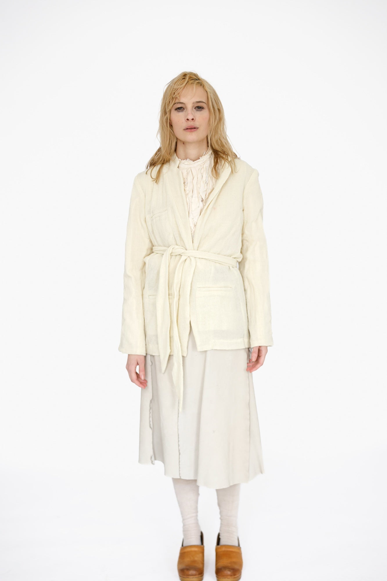 Tattered Yolk Blouse,  Ivory