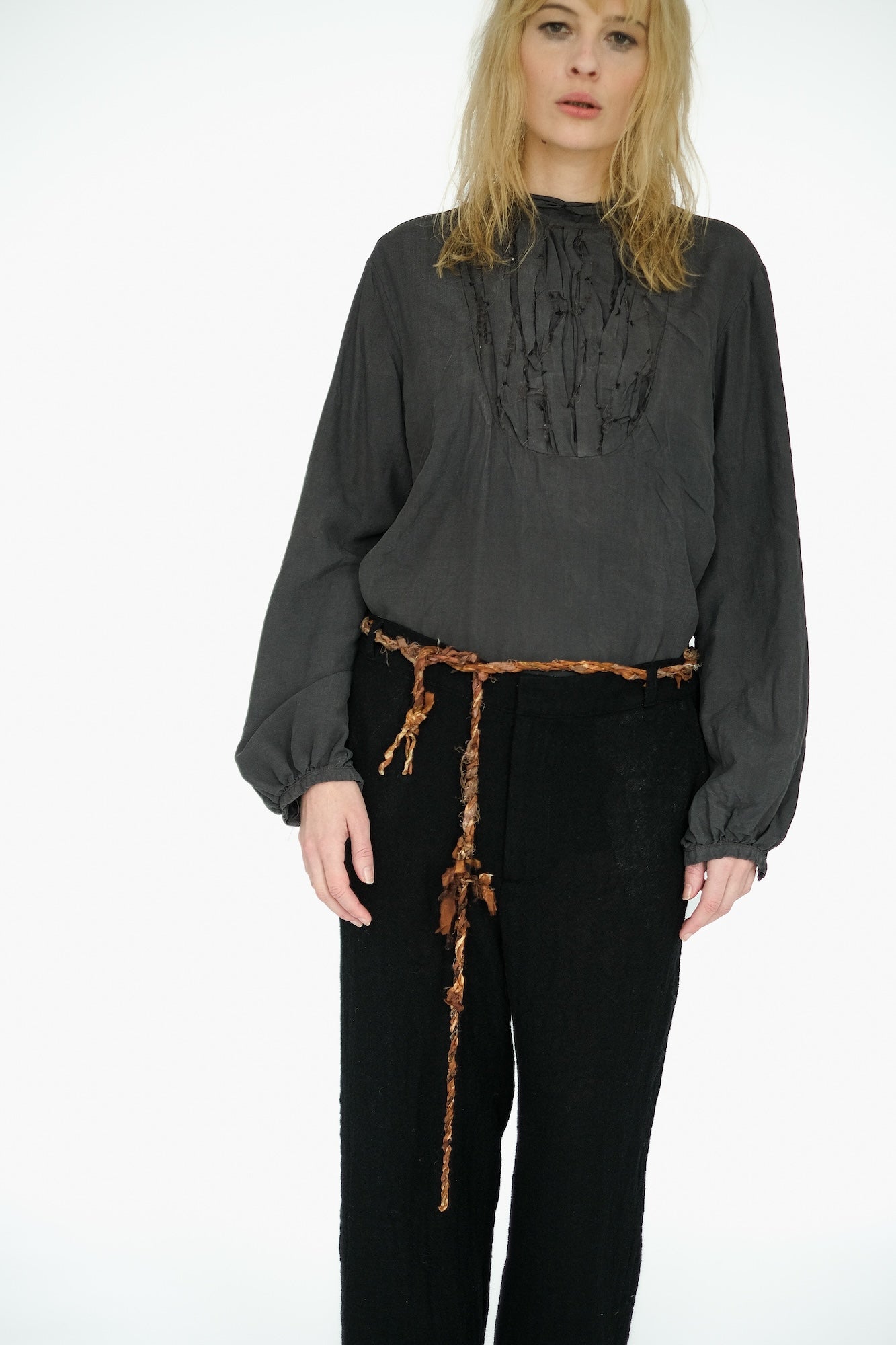 Japanese Ghost Wool Trousers, Black