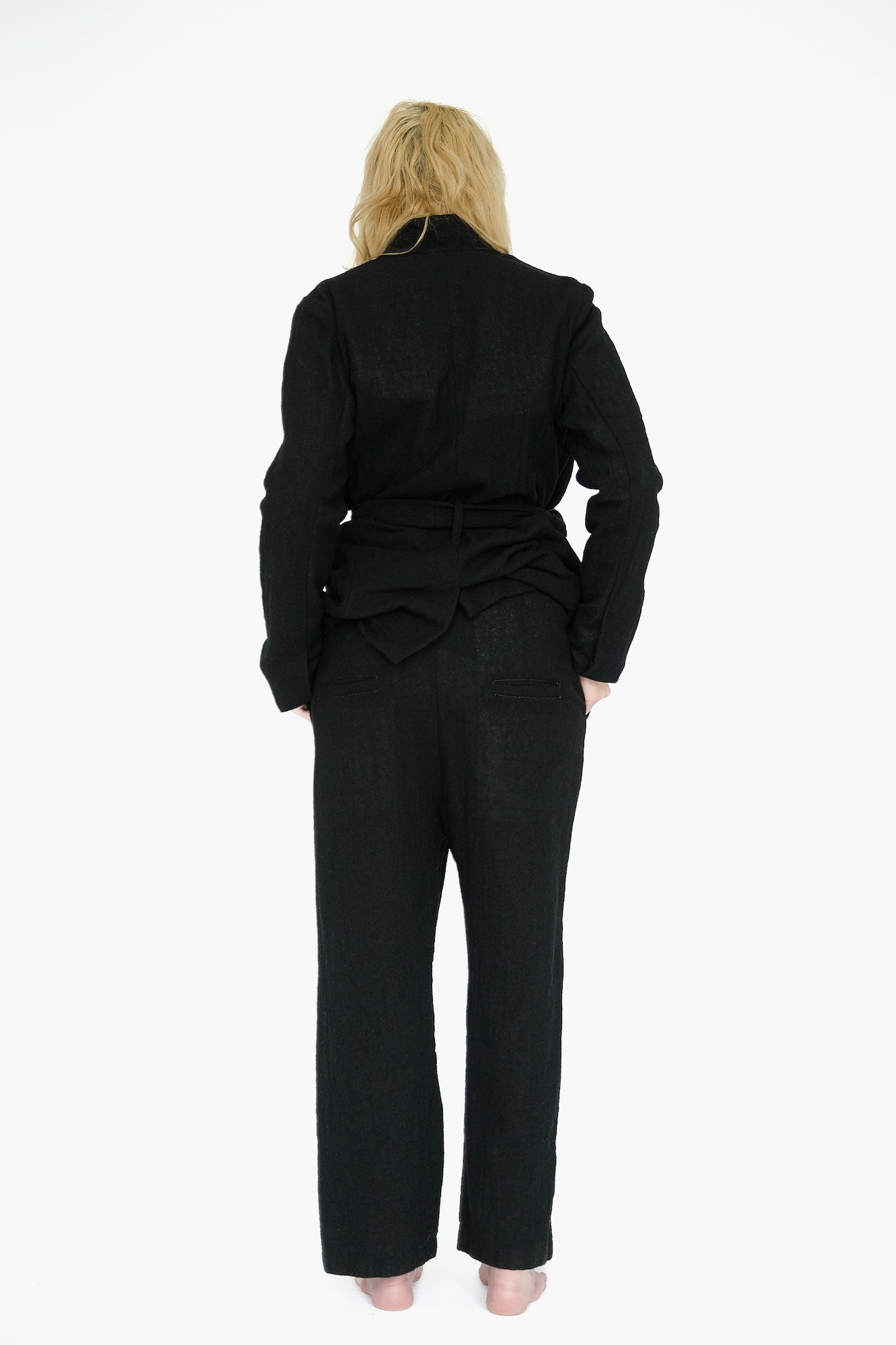 Japanese Ghost Wool Trousers, Black