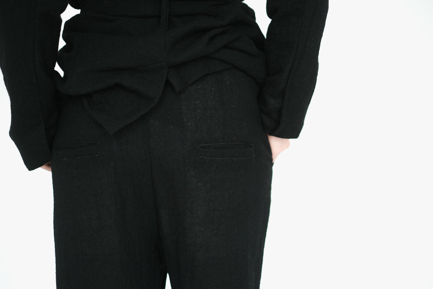 Japanese Ghost Wool Trousers, Black