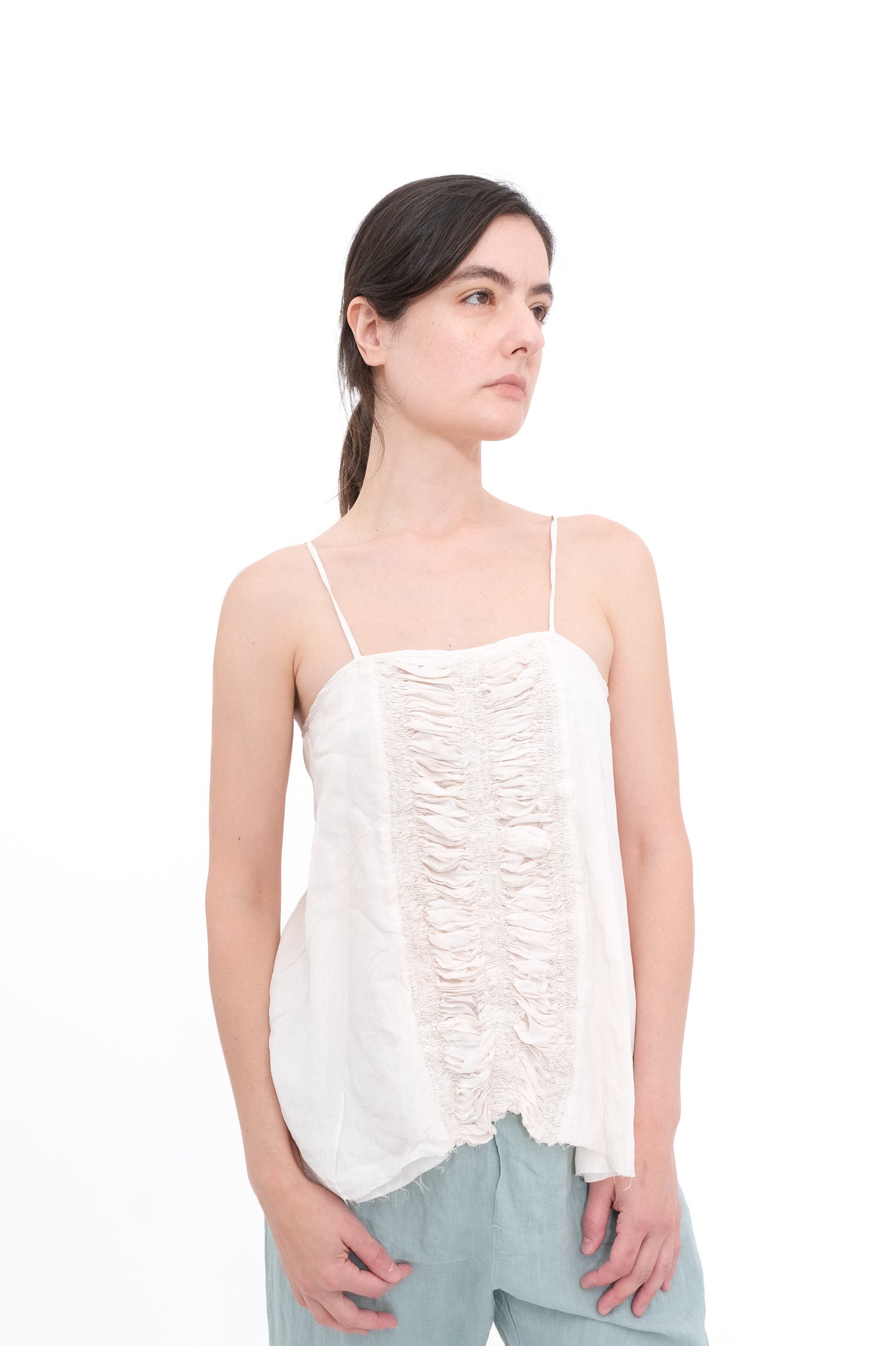 Ruched Apron Cami- Champagne