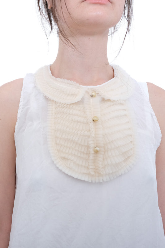 Blouse with Ruffle Yoke and Under Cami - Champagne