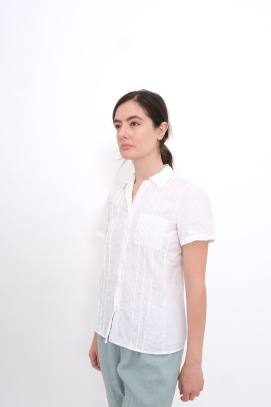 Cotton Pintuck Blouse - White