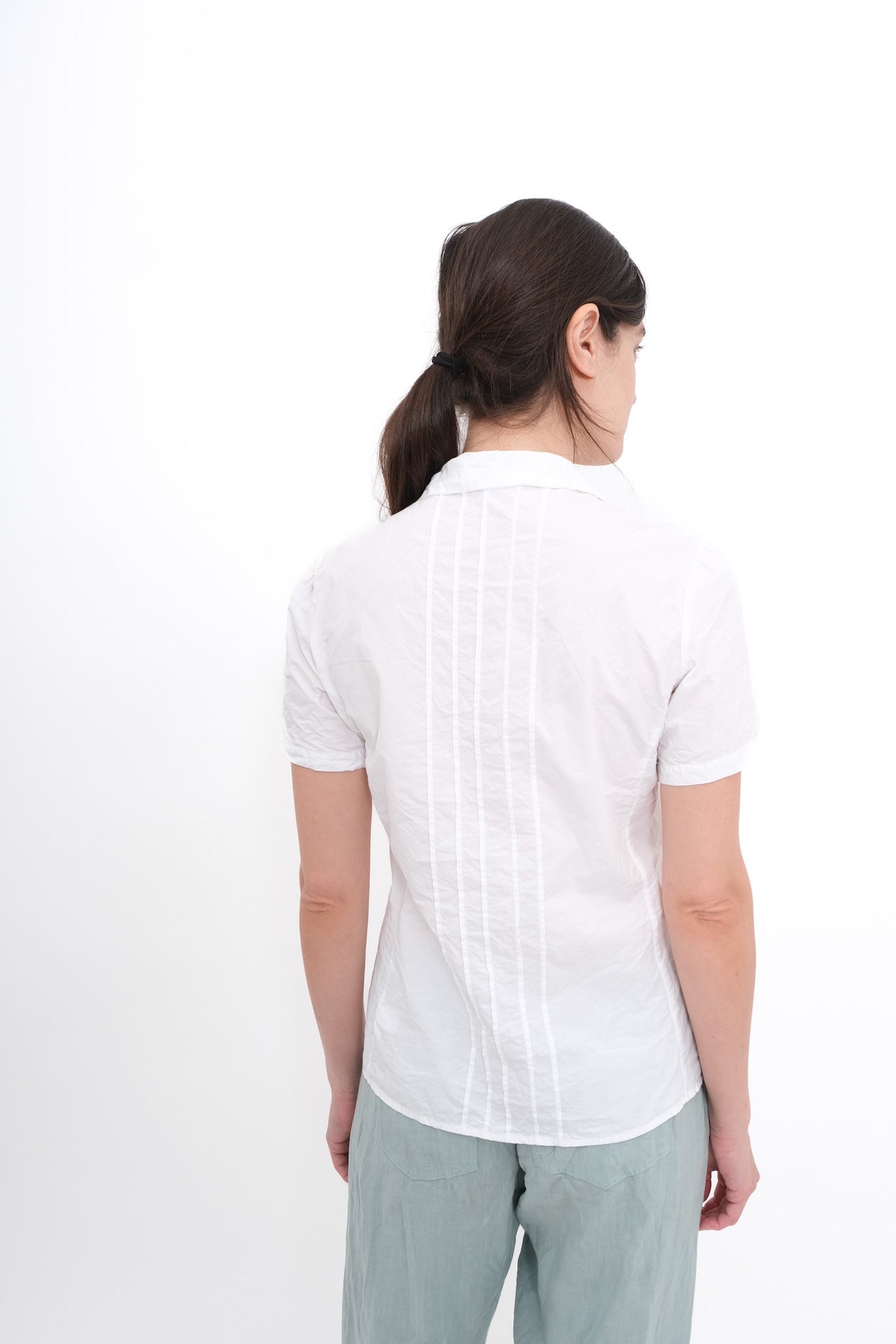 Cotton Pintuck Blouse - White