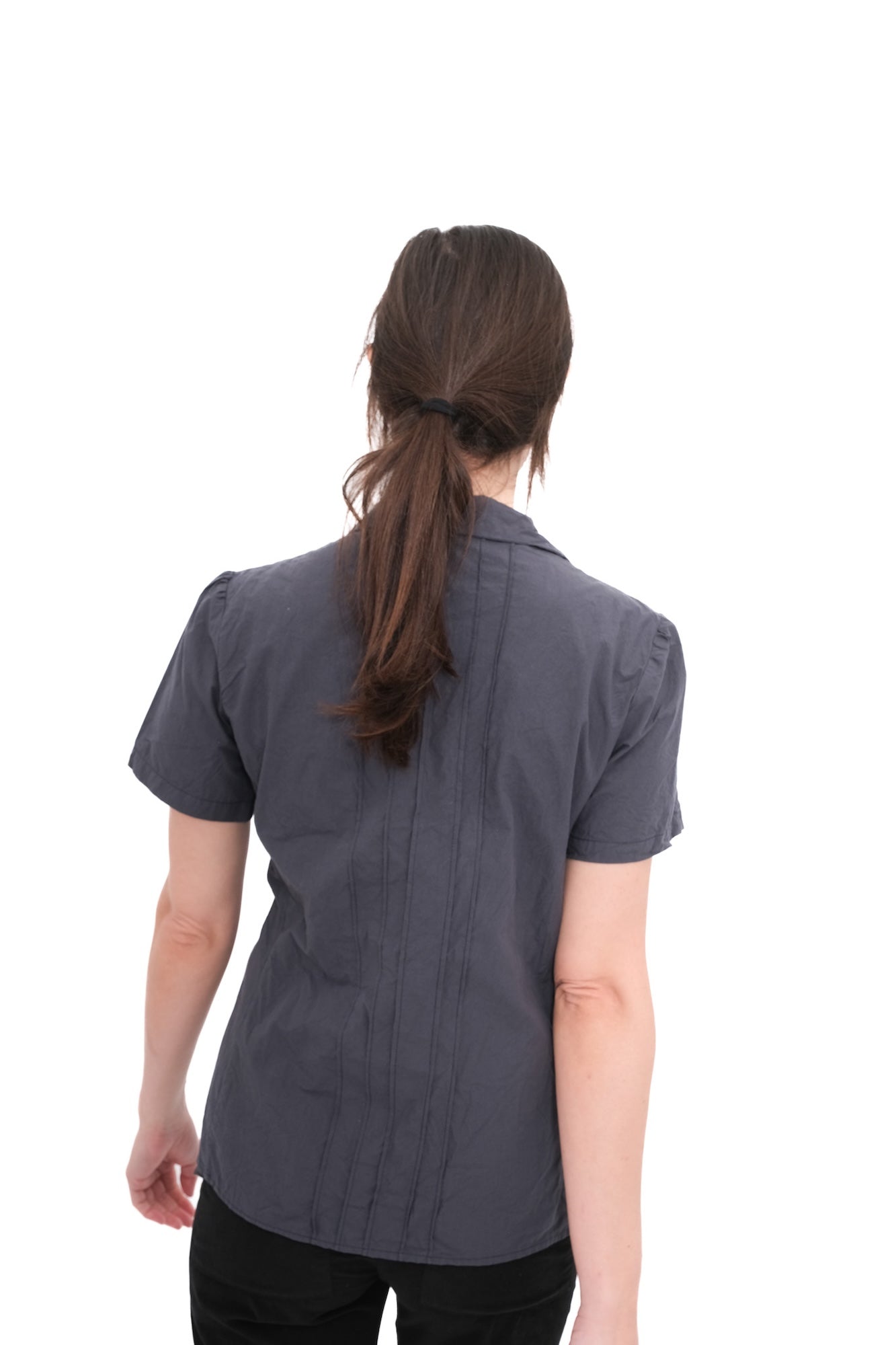 Cotton Pintuck Blouse - Faded Black