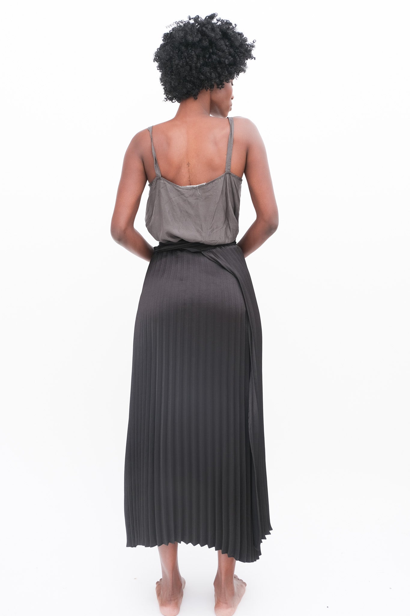 Pleated Wrap Skirt - Black