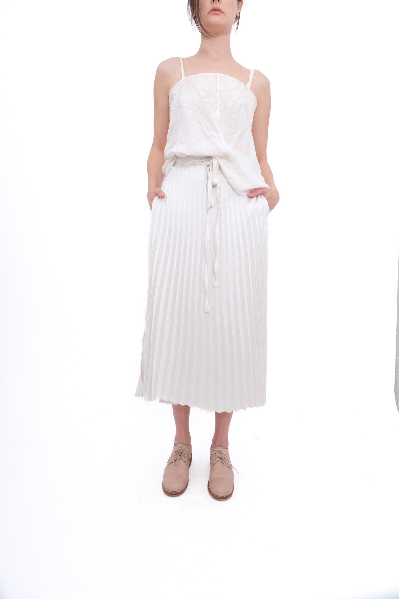 Pleated Wrap Skirt - Ivory