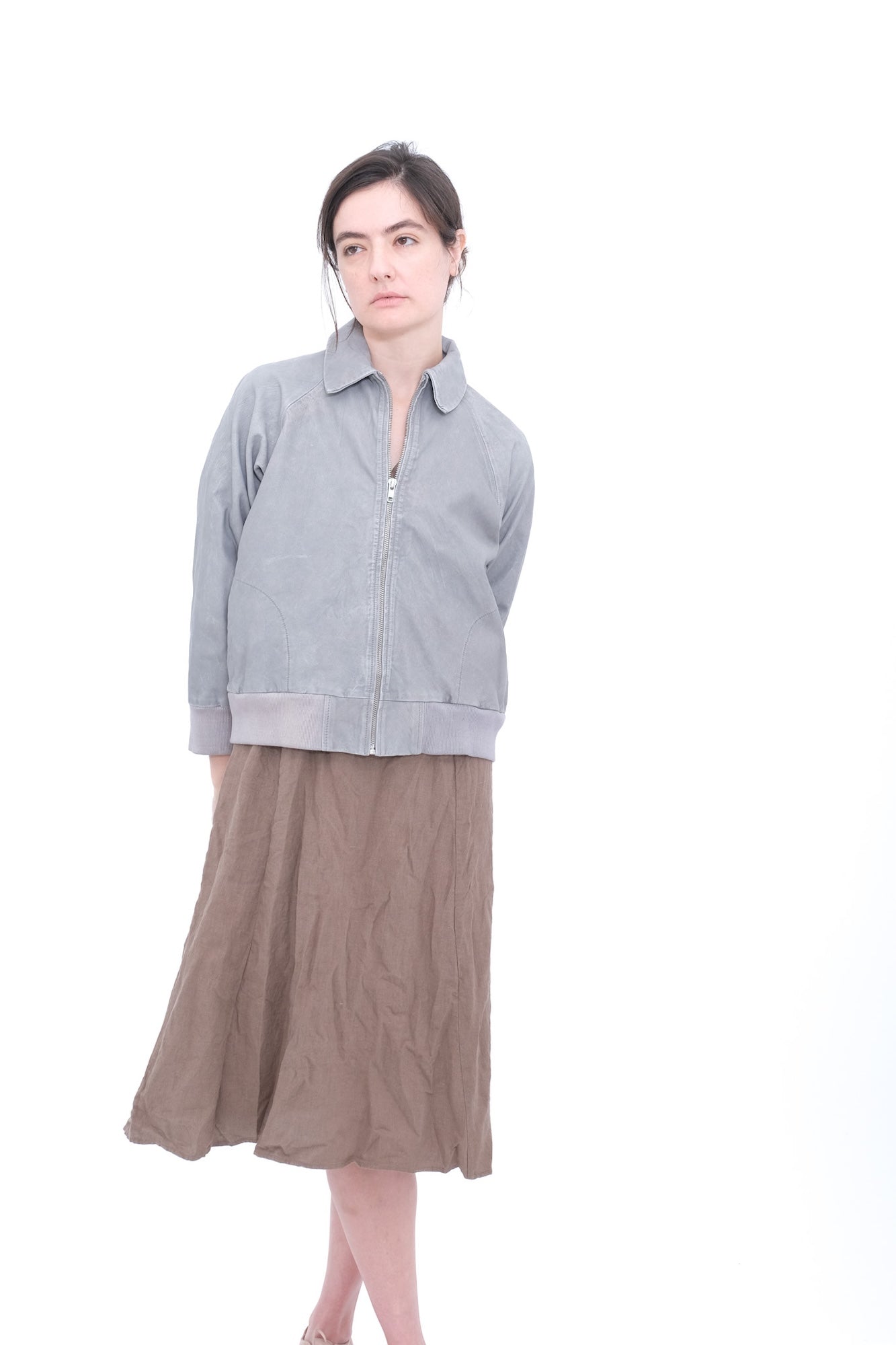 Little Leather Bomber- Smoke