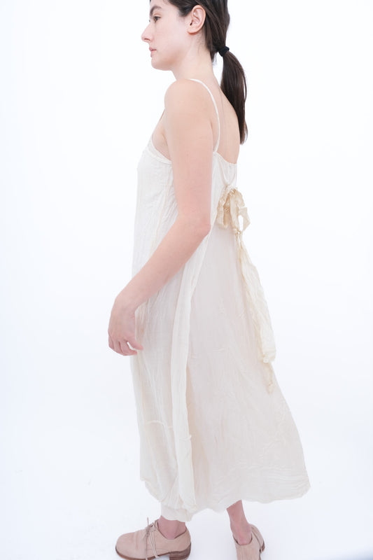 Slip Dress with Gauze Apron - Tea