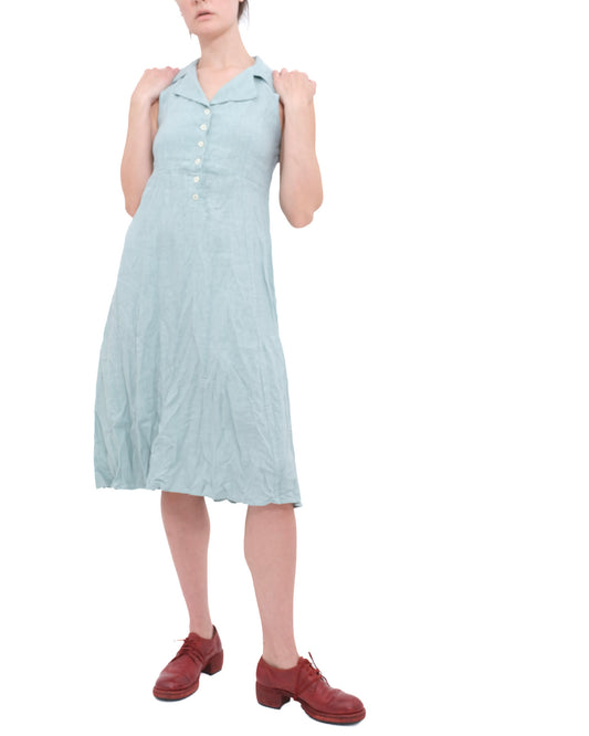 Linen Farm Dress- Sea
