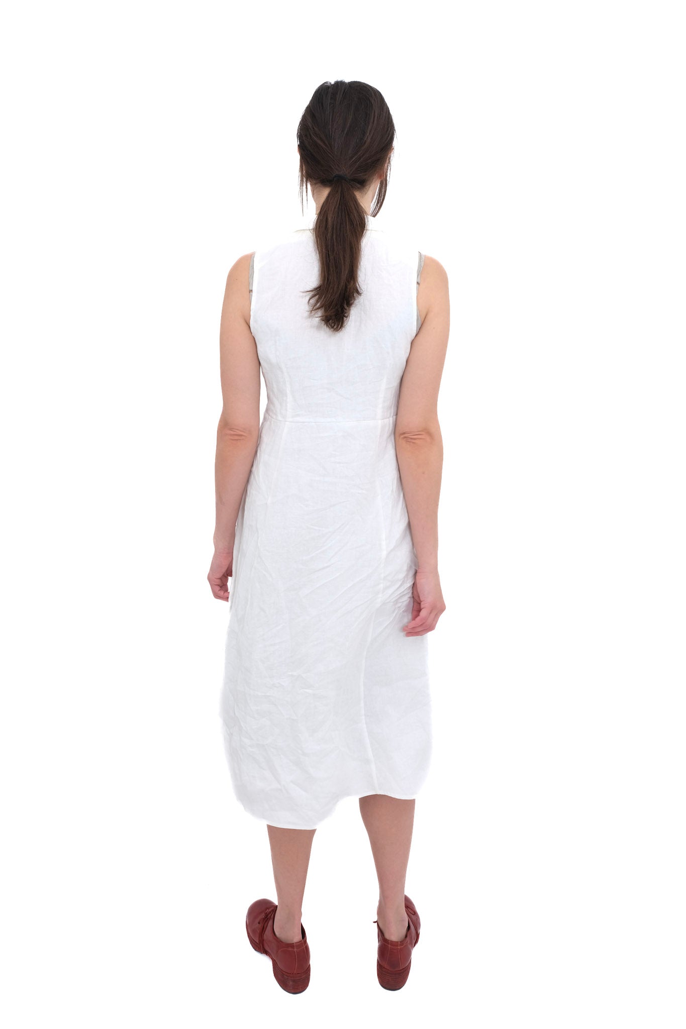 Linen Farm Dress- White