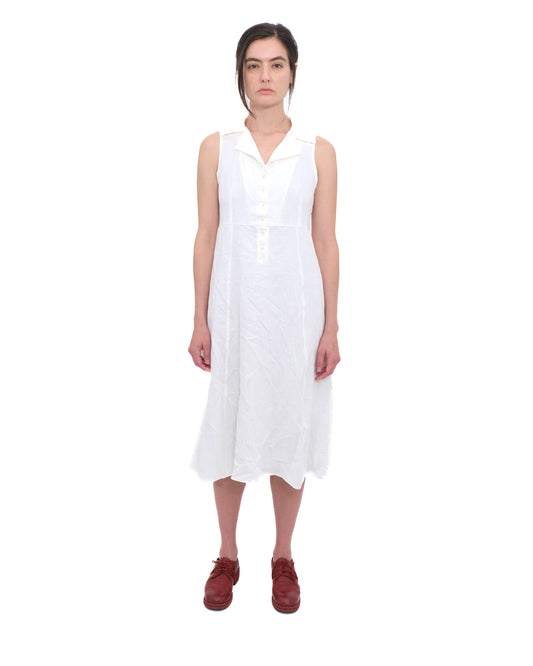 Linen Farm Dress- White