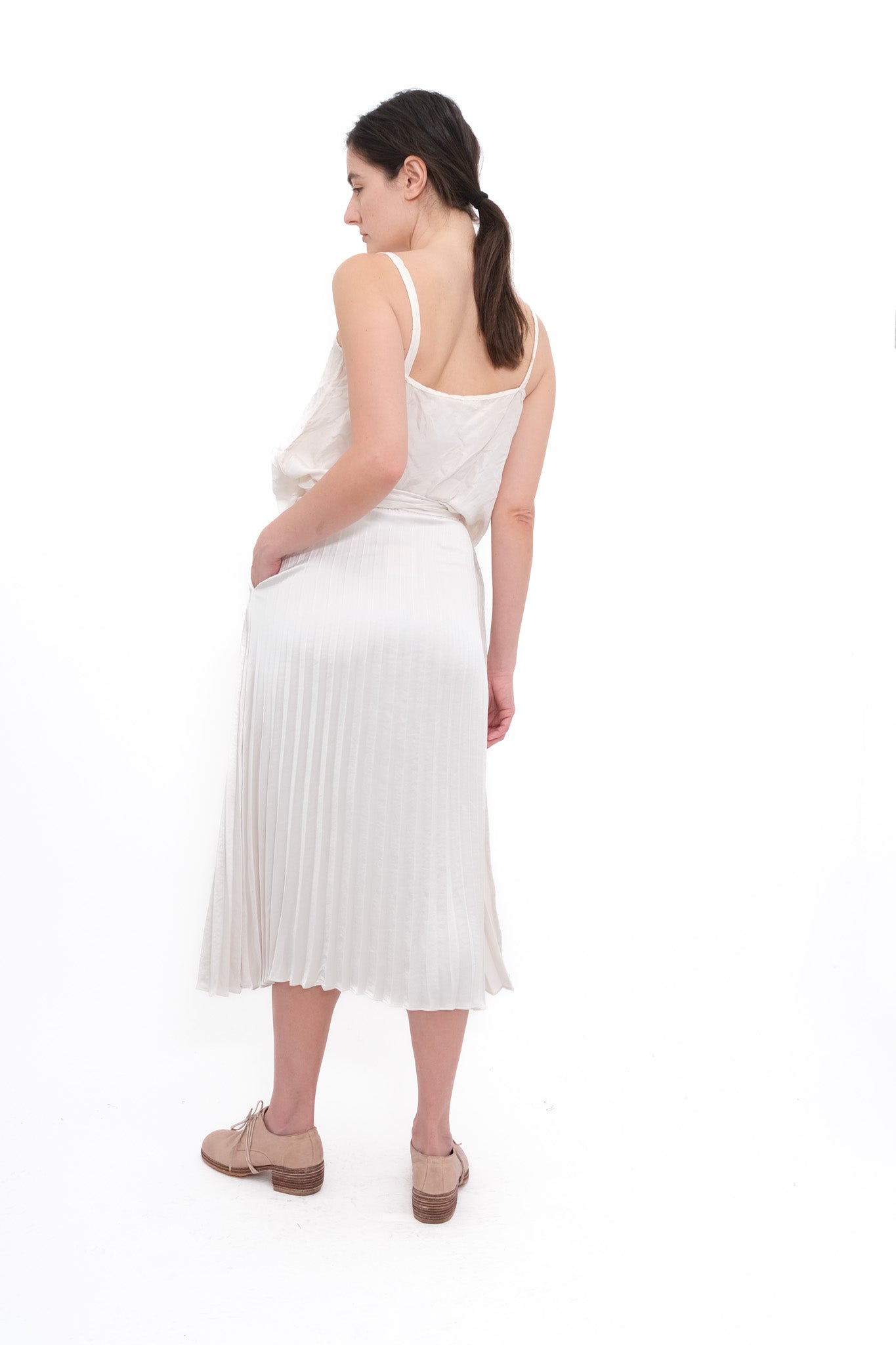Pleated Wrap Skirt - Ivory