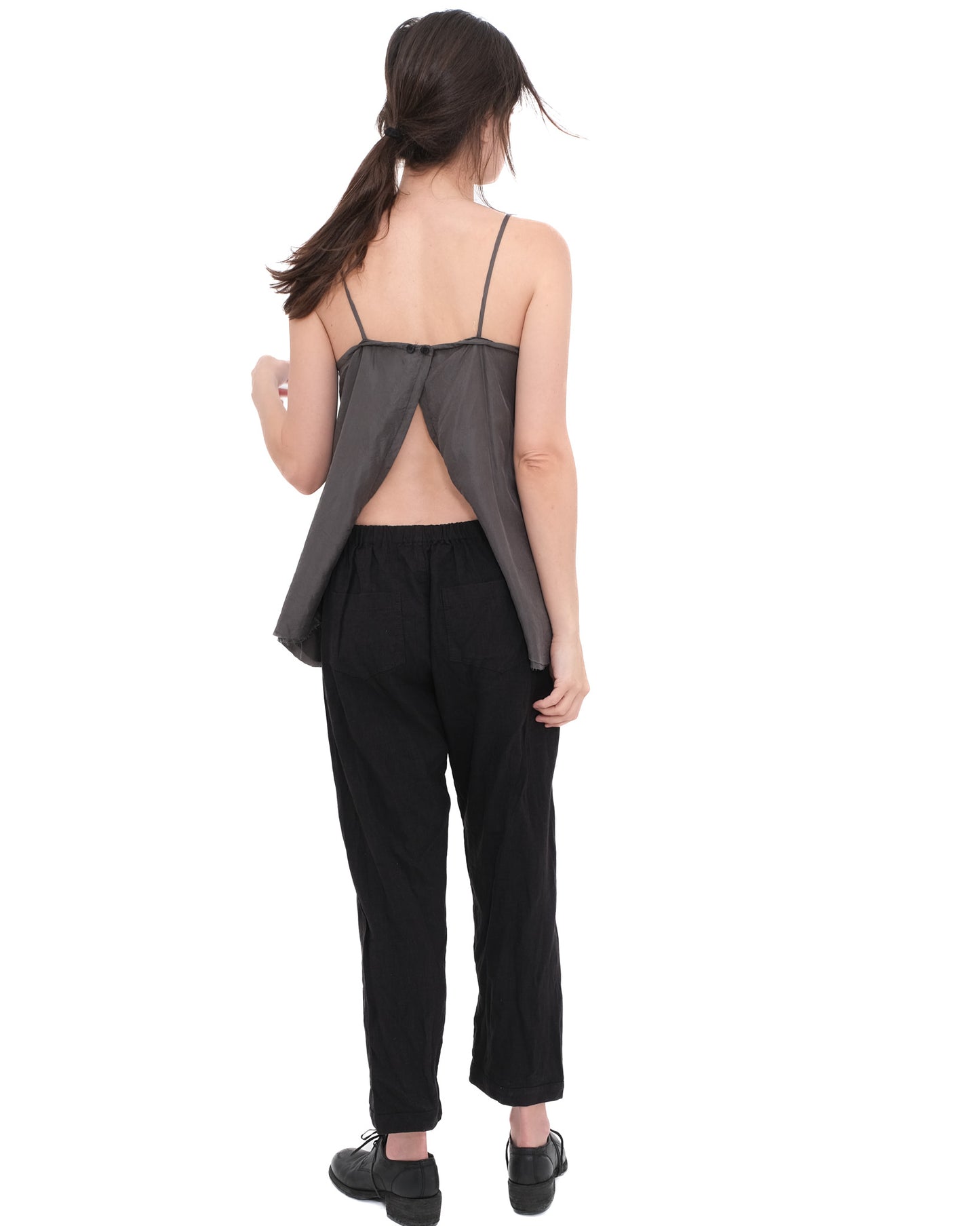 Ruched Apron Cami- Black ( faded)