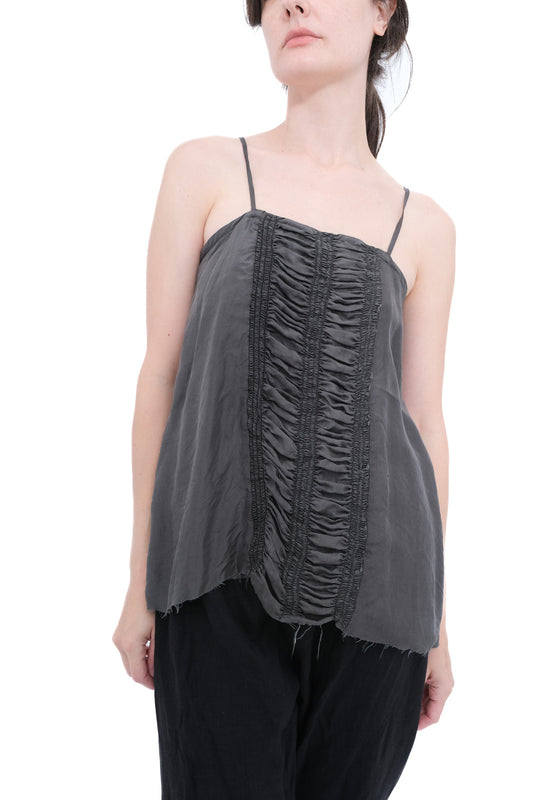 Ruched Apron Cami- Black ( faded)