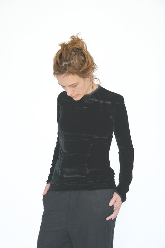 Velvet T-Shirt,  Black