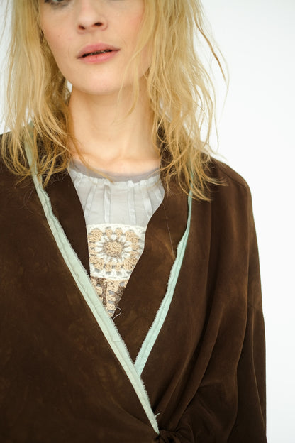 Double Kimono,  Mottled Chocolate