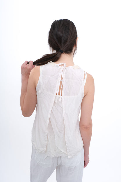 Blouse with Ruffle Yoke and Under Cami - Champagne