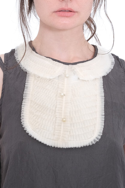 Blouse with Ruffle Yoke and Under Cami -  Black ( faded)