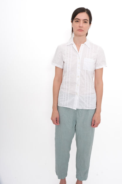 Cotton Pintuck Blouse - White