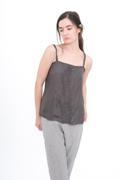 Blouse with Ruffle Yoke and Under Cami -  Black ( faded)